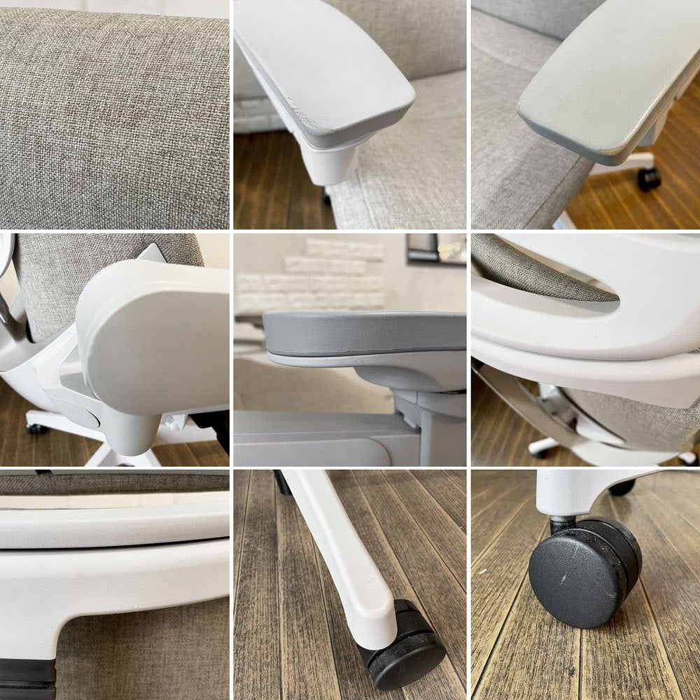 イトーキ ITOKI アクトチェア ACT chair エクストラハイバック ランバーサポート デスクチェア 布張り ホワイトグレー 2019年製 参考定価 ¥211,530- ◎