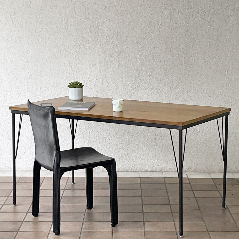 クラッシュゲート CRASHGATE ノットアンティークス Knot Antiques アンネ ANNE ダイニングテーブル パイン古材 スチール脚 W135cm インダストリアルデザイン ◇