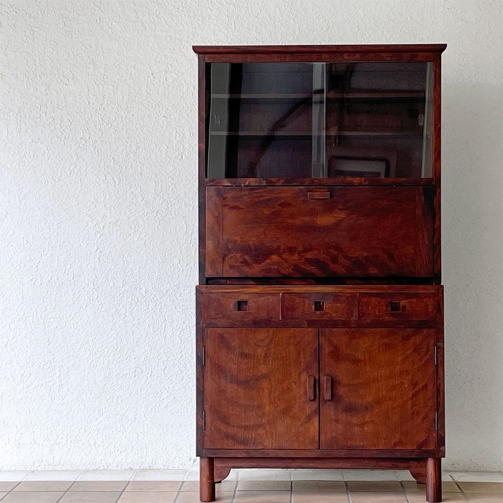 木製食器棚 4扉 4引き出し ビンテージ アンティーク 木製食器棚 4扉 4引き出し ビンテージ アンティーク