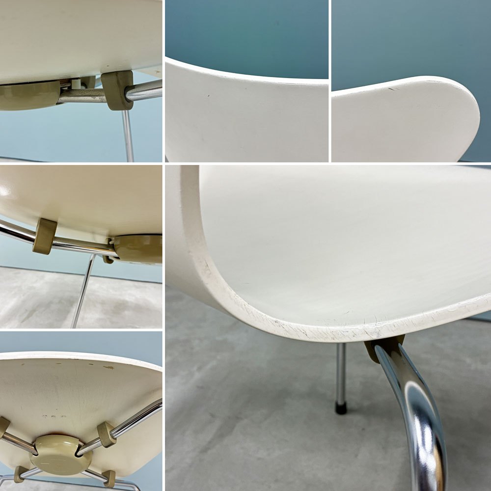 フリッツハンセン Fritz Hansen 3107 セブンチェア ラッカー ホワイト スタッキング アルネ・ヤコブセン デンマーク 北欧家具 ◎