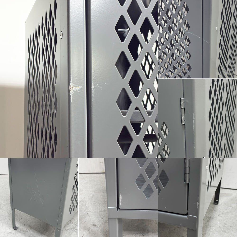ULINE社 Ventilated Single Tier Lockers スチール製メッシュ ロッカー ティアロッカー 1人用 US ガレージ インダストリアルデザイン D ●