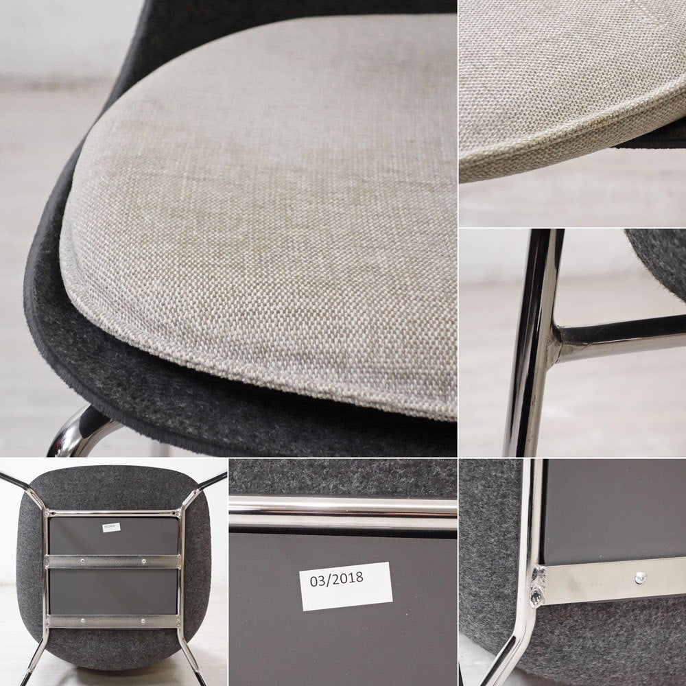 リーンロゼ ligne roset エットリアーノ Ettoriano ダイニングチェア フェルト×スチールベース シートクッション付 Archirivolto フランス ●