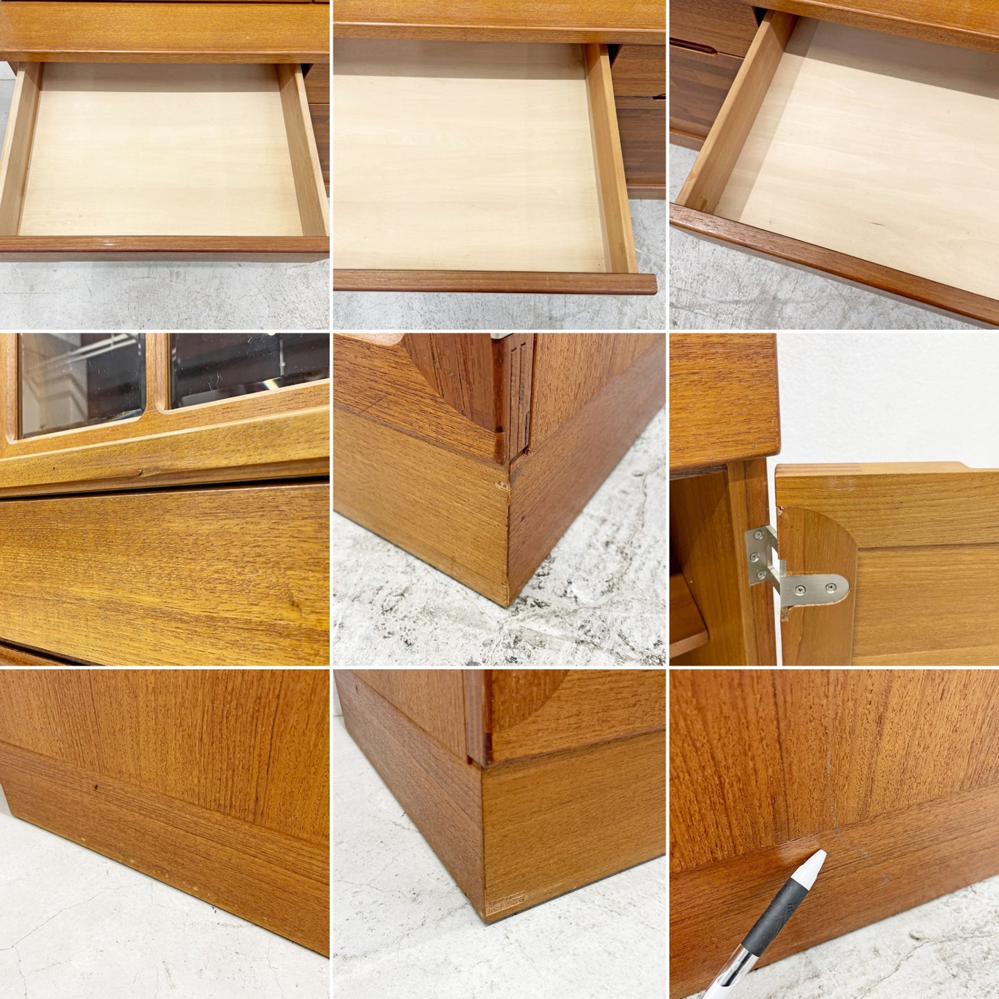 日田工芸 Hita Craft シャルル チーク材 カップボード 食器棚 キャビネット 3枚扉 北欧テイスト ジャパンビンテージ 〓