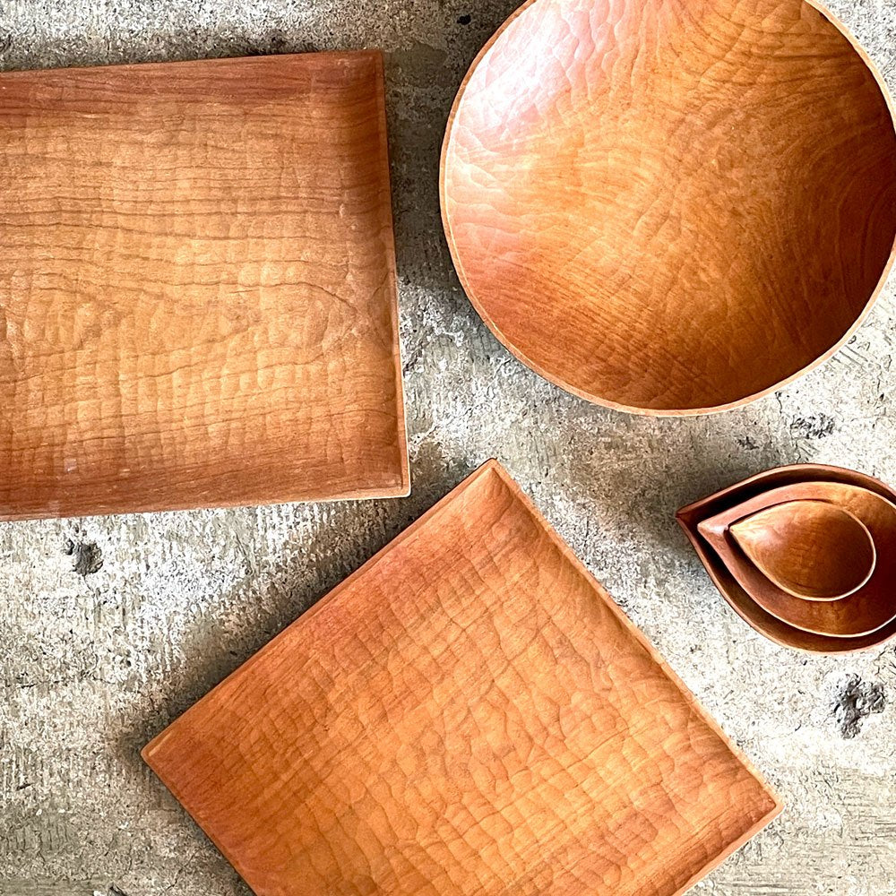 三谷龍二 Ryuji Mitani 山桜 角皿 四方皿 プレート W27cm 木の器 木工 現代作家 A ■