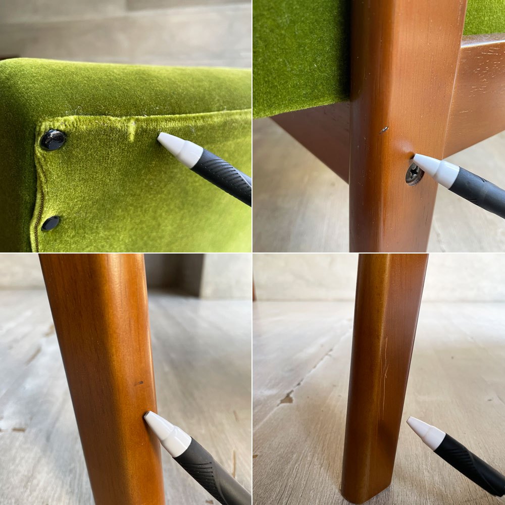 カリモク60 Karimoku60 Kチェア 2シーター ソファ モケットグリーン 60's レトロモダン ミッドセンチュリー 定価¥100,760- ♪