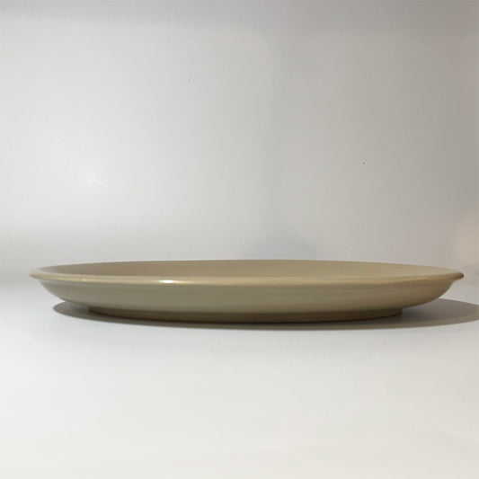 山本美文 白漆皿 オーバル プレート ハツリ 現代作家 ★