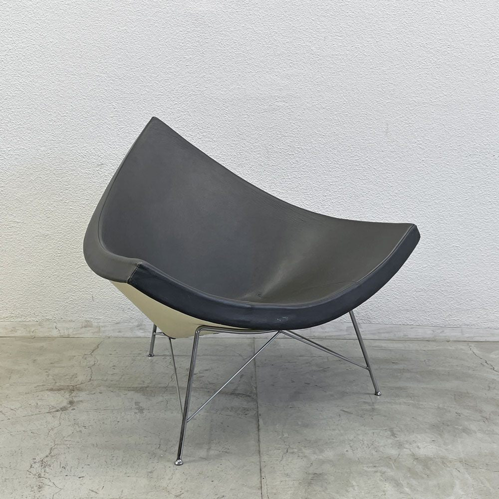 ヴィトラ Vitra ココナッツチェア Coconut Chair ジョージ・ネルソン G.Nelson グレー レザー × スチール ミッ –  TOKYO RECYCLE imption