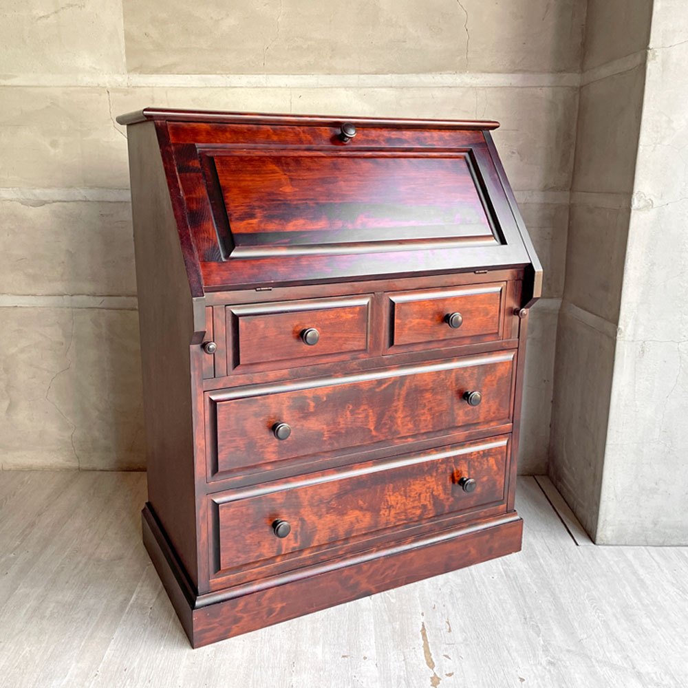 北海民芸 和光 樺材 ライティングビューロー 旭川家具 デスク チェスト