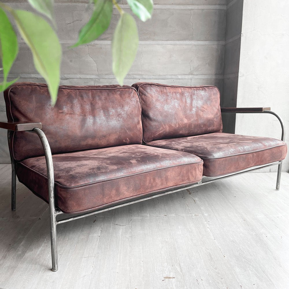 ジャーナルスタンダードファニチャー journal standard Furniture ラバル ソファ LAVAL SOFA 2Pソファ レザー ビンテージスタイル 定価¥231,000- ♪