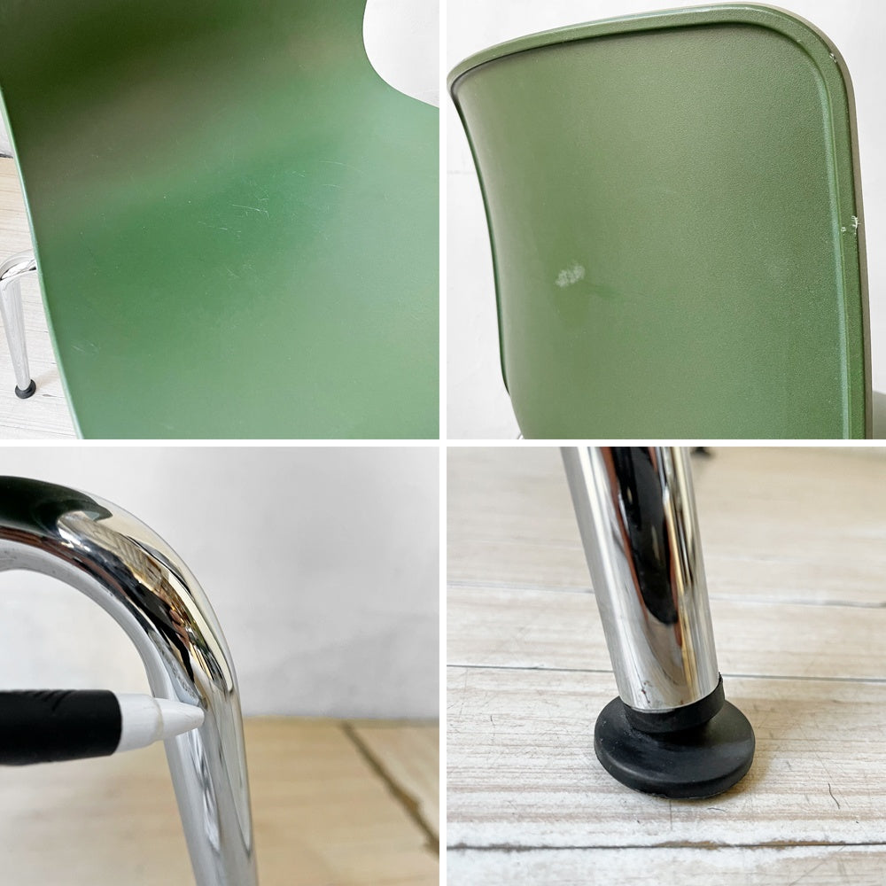 ヴィトラ vitra ハル HAL Tube ハルチューブ ダイニングチェア スタッカブル スタッキングチェア グリーン ジャスパー・モリソン 2脚セット ★