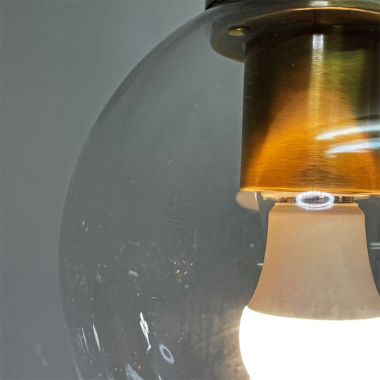 ニューライトポタリー NEW LIGHT POTTERY リリー Lily ペンダントライト クリアガラス 真鍮 マウスブロー シーリング H28cm ●