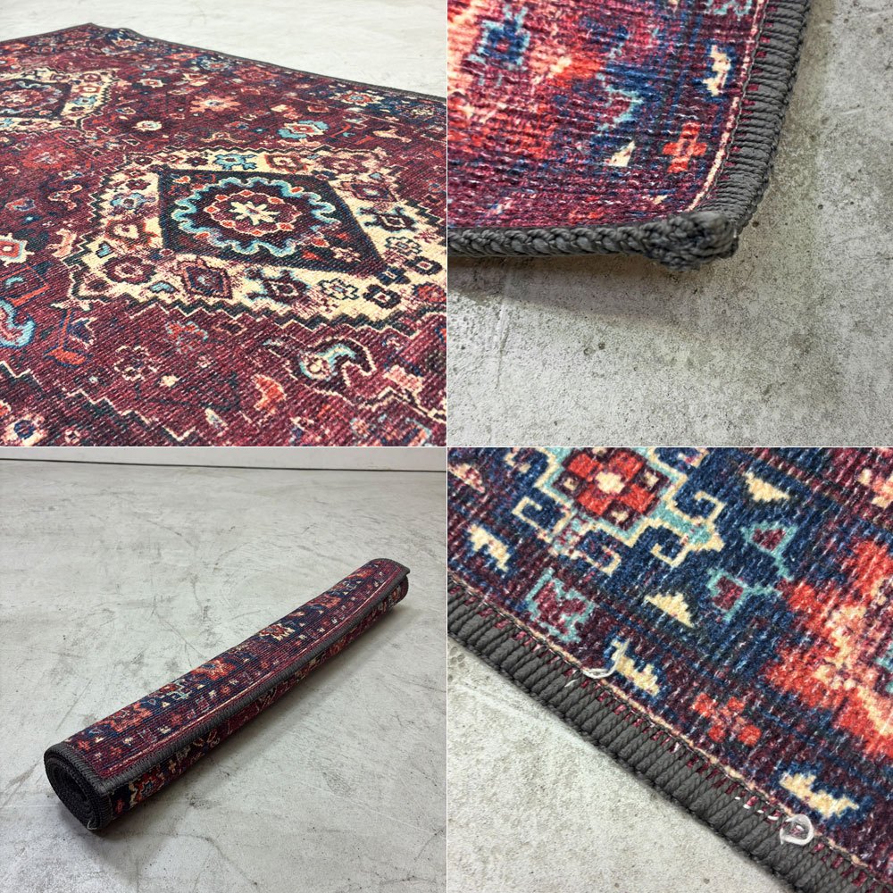 ラグハウス RUGHAUS アガサ Agatha ラグ ダブルメダリオンデザイン ロゼット文様 ペルシャ柄 洗濯可・床暖房対応 ●