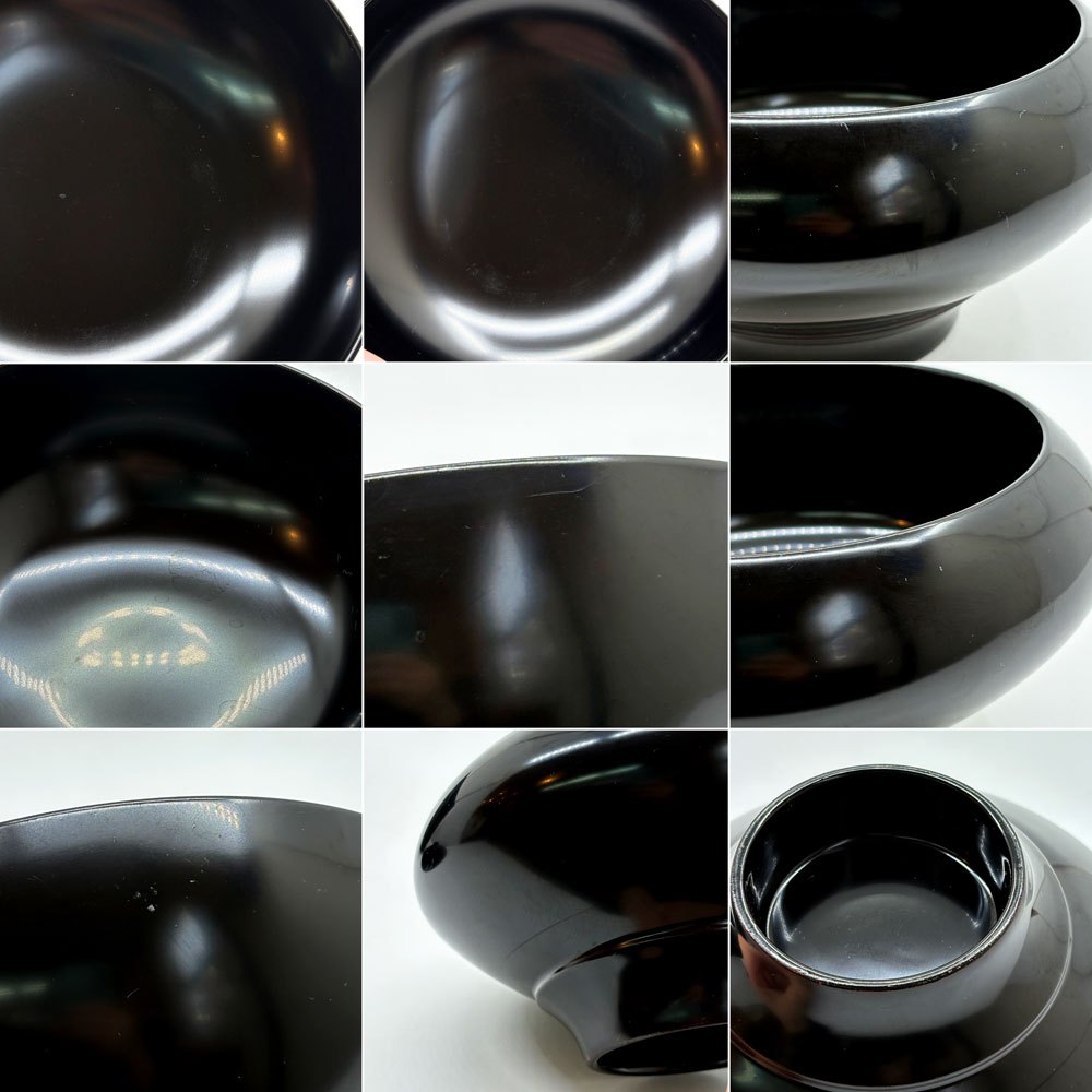 応量器 六椀重ね 蓋付 漆椀 漆器 和食器 黒塗 入れ子構造 ミニマルデザイン 伝統工芸品 A ●