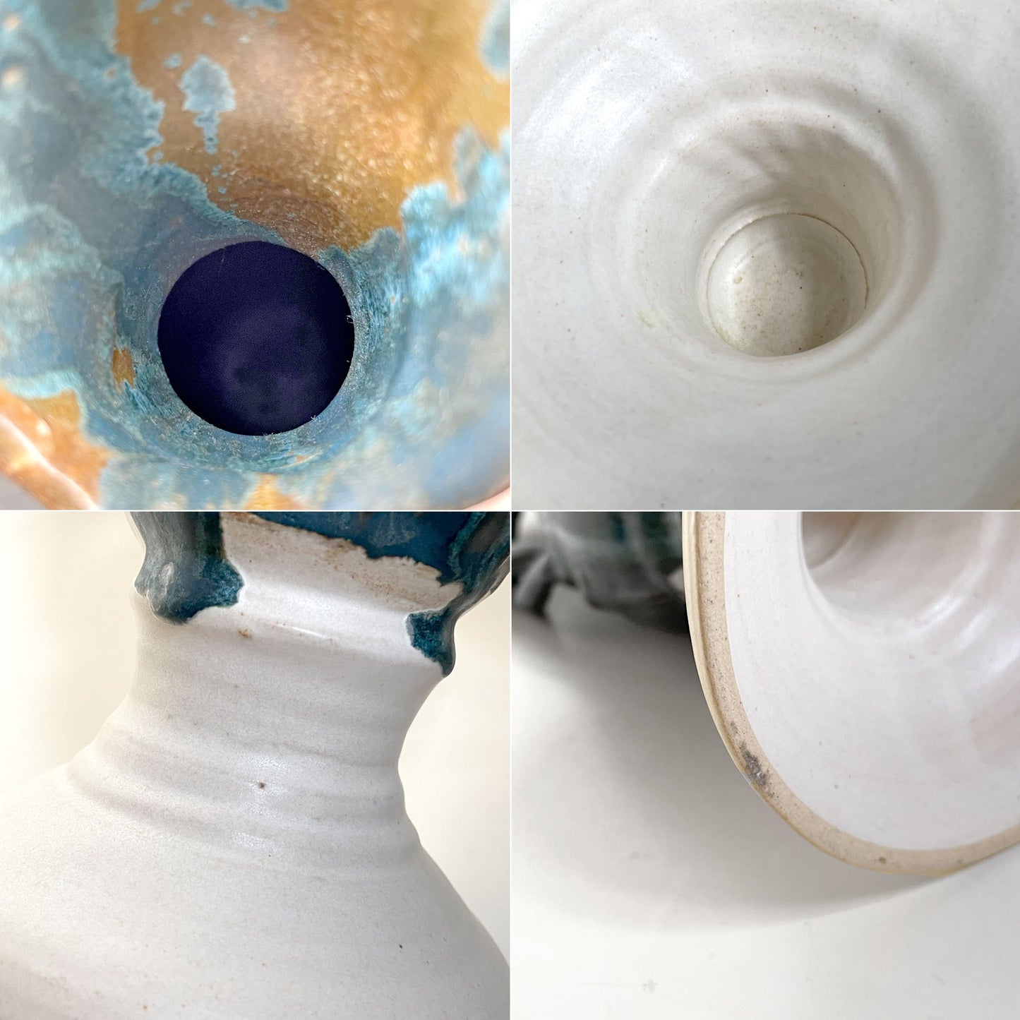 安倍太一 水差し 花器 花瓶 フラワーベース 青釉 陶芸家 現代作家 ■