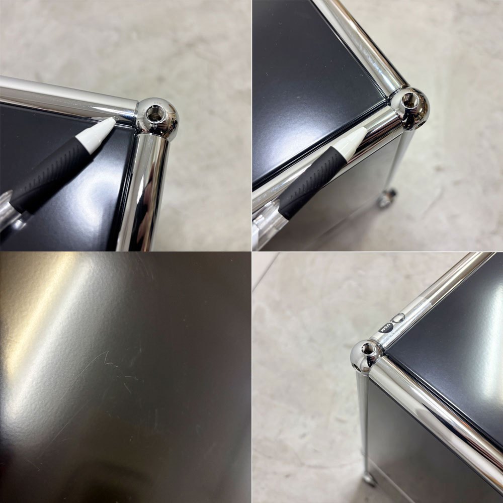 ユーエスエムハラー USMハラー USM Haller モジュラーファニチャー キャビネット シェルフ 1列2段 ドロップダウンドア キャスター付き グラファイトブラック 定価¥165,385- ●