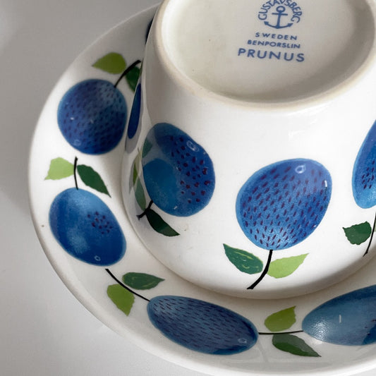 グスタフスベリ GUSTAVSBERG プルーヌス Prunus コーヒーカップ&ソーサー Φ8cm スティグ・リンドベリ Stig Lindberg 北欧食器 ビンテージ ■