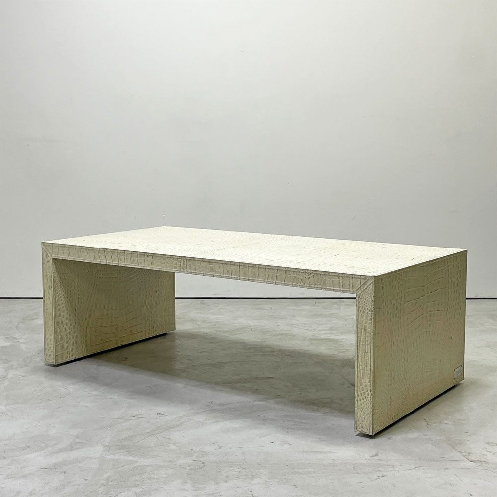 フェンディカーサ FENDI CASA クロコ型押し 牛革 コーヒーテーブル