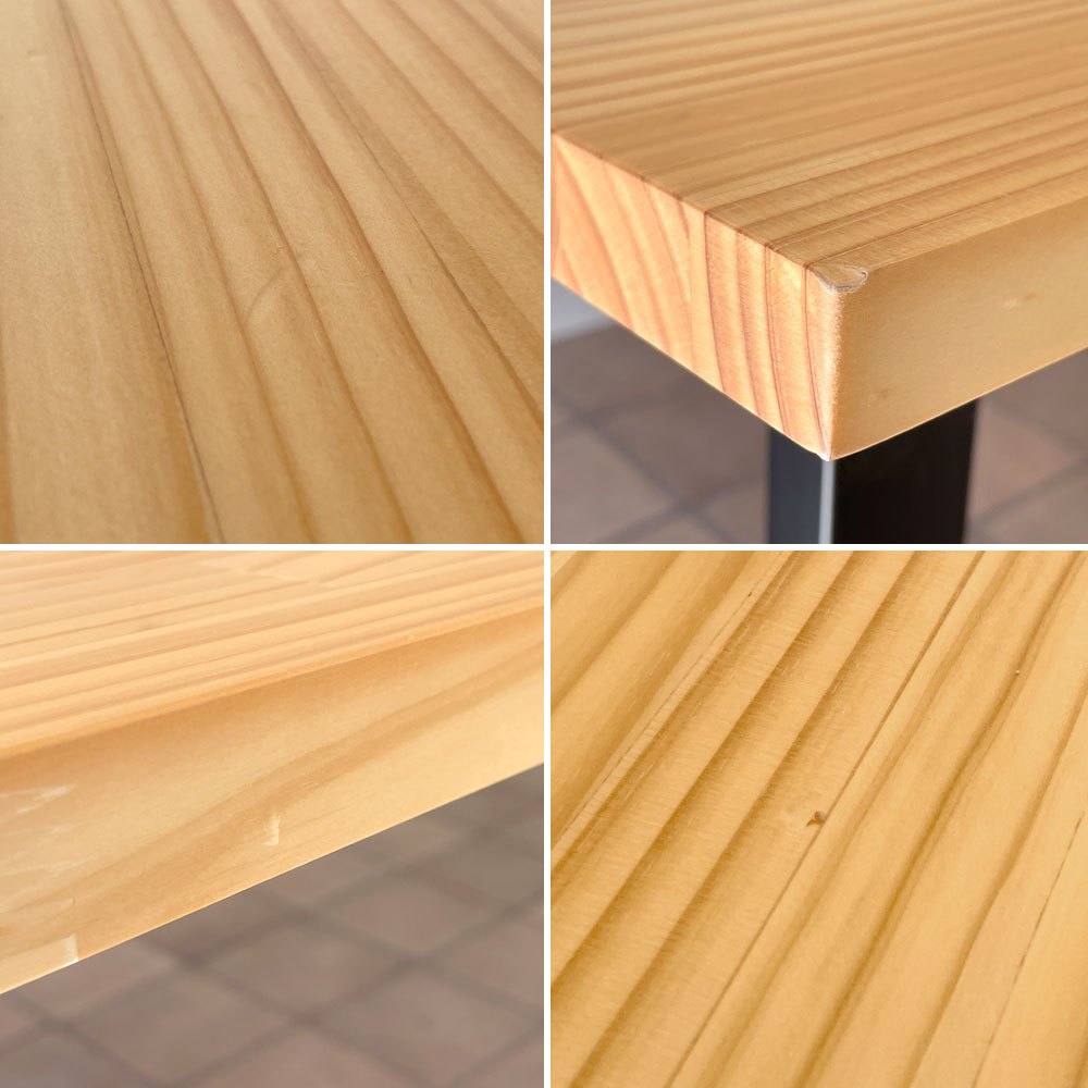 かなでもの KANADEMONO ザ・テーブル THE TABLE デスク パイン無垢材 W180cm スチール スクエアレッグ ブラック ◇