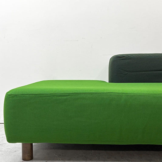 無印良品 MUJI ソファベンチ カウチソファ 3シーター カバーリング ファブリック グリーン W180cm 廃番 参考価格¥83.790- ●