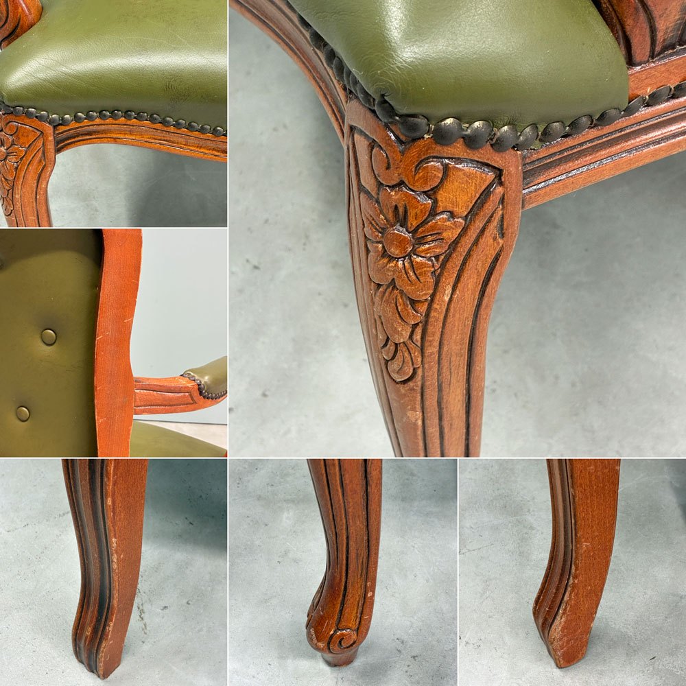ヨーロピアンクラシカルデザイン European classical design ロココ調 猫脚 アームチェア サロンチェア イタリア製 ◎