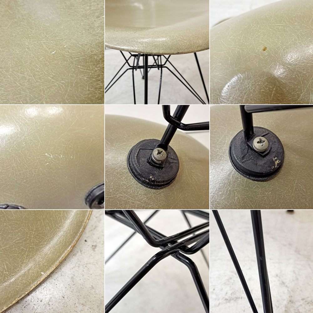 ハーマンミラー Herman Miller ビンテージ サイドシェルチェア ダイニングチェア 2nd FRP グレージュ エッフェルベース イームズ ミッドセンチュリーモダン取扱い ●