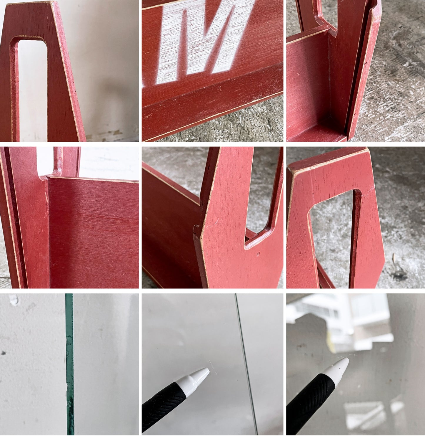 エムアンドエムファニチャー M&M FURNITURE マガジンラック 強化ガラス W85.5cm インダストリアル 店舗什器 廃番 ■