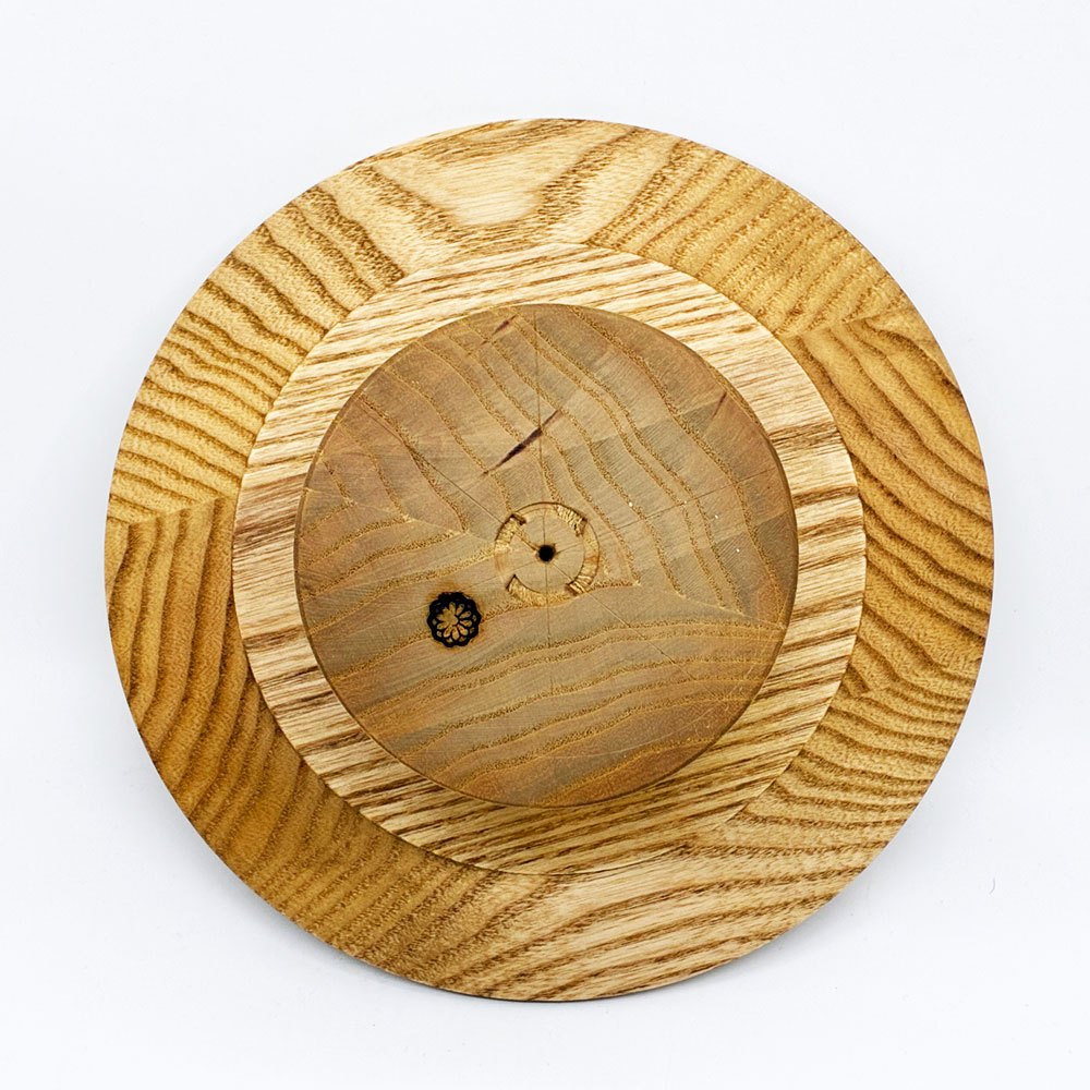 イッカ ICCA コンポート台 Private Comport Φ20cm アッシュ材 ガラス天板 ろくろ脚 収納袋付き ●