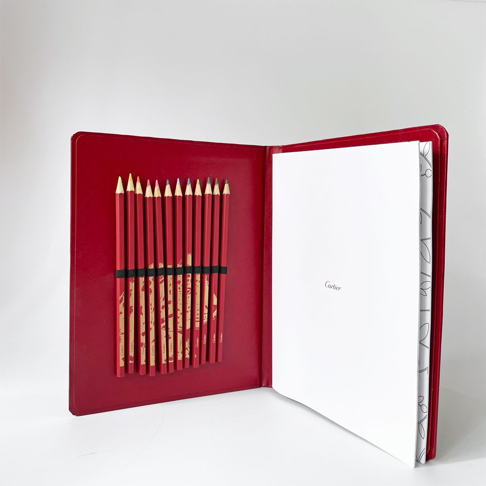 カルティエ Cartier 色鉛筆 塗り絵 ノベルティ 使用品 フランス B