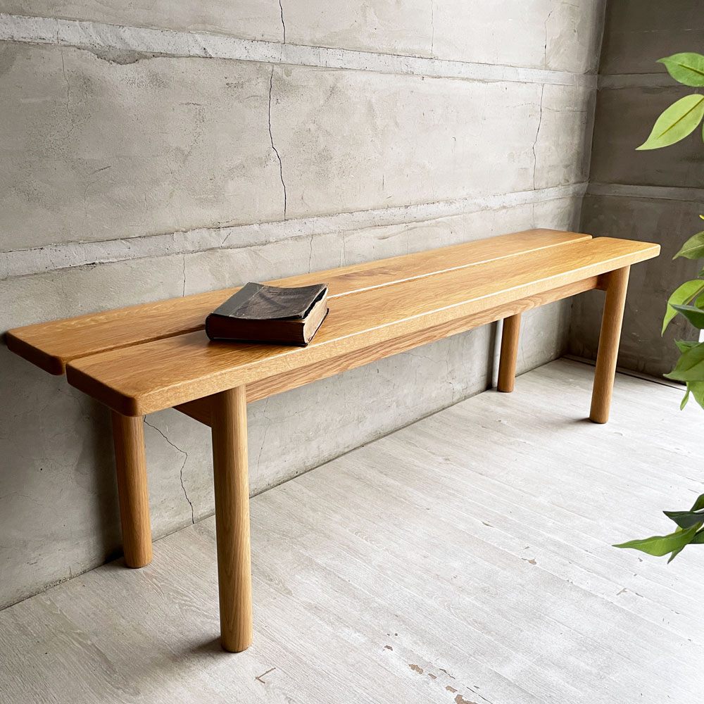 イデー IDEE ディモンシュ DIMANCHE ベンチ ディスプレイボード オーク材 W140cm シンプル ナチュラル 定価¥109,900- ♪