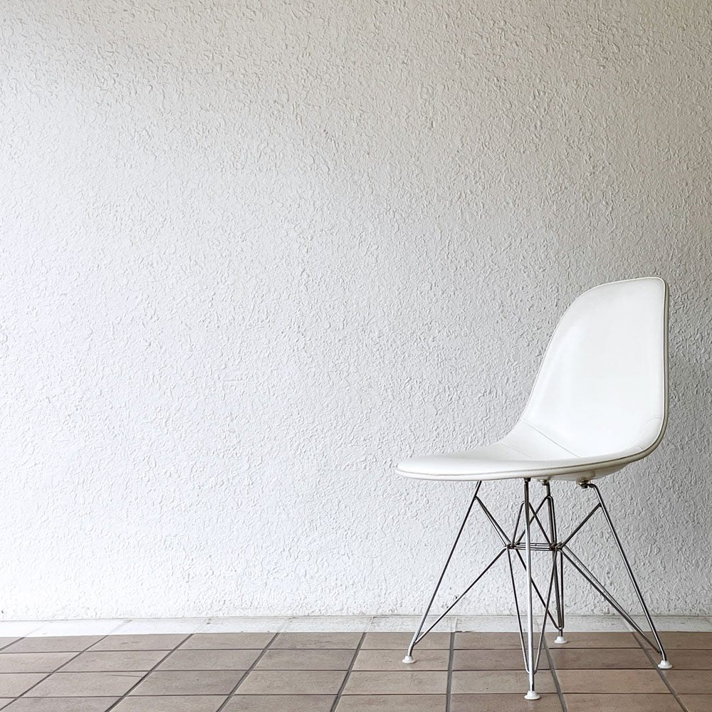 ハーマンミラー Herman Miller サイドシェルチェア ビンテージ サード 3rd FRP ナウガレザー ロータイプ エッフェルベース イームズ ◇