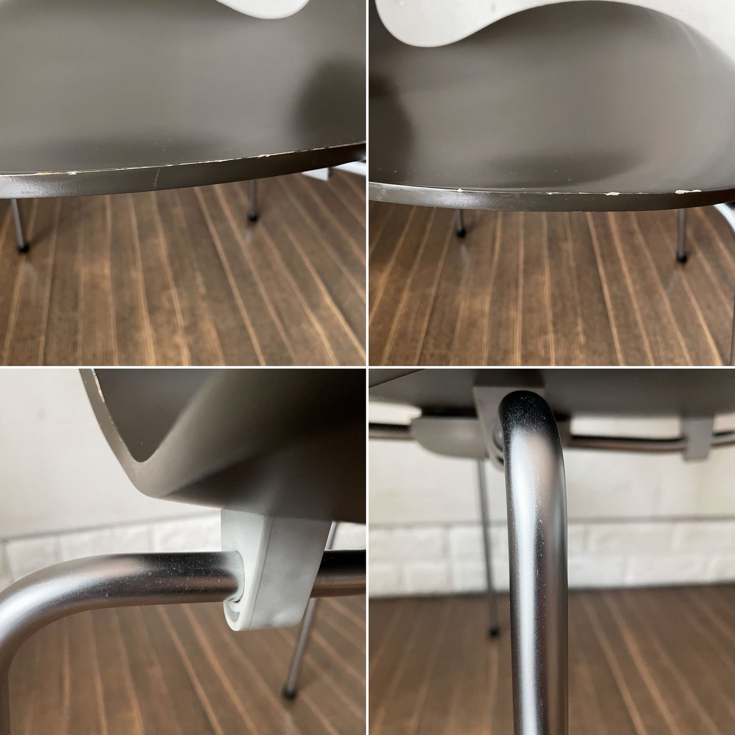 フリッツハンセン Fritz Hansen 3107 セブンチェア ラッカー ダークブラウン アルネ・ヤコブセン デンマーク 北欧家具 定価¥81,180- A ◎