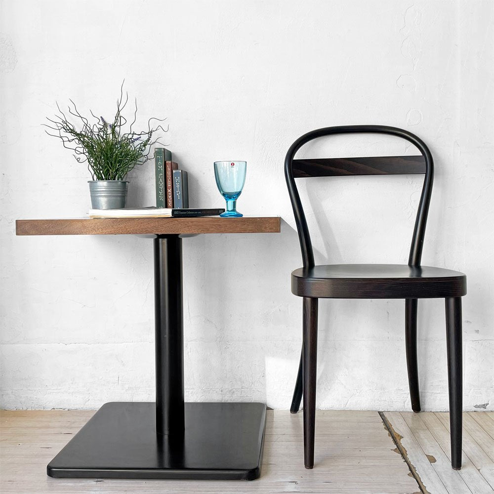 シンプルデザイン Simple Design カフェテーブル サイドテーブル スチールベース 木製天板 ウォールナットカラー 店舗什器 カフェスタイル ★