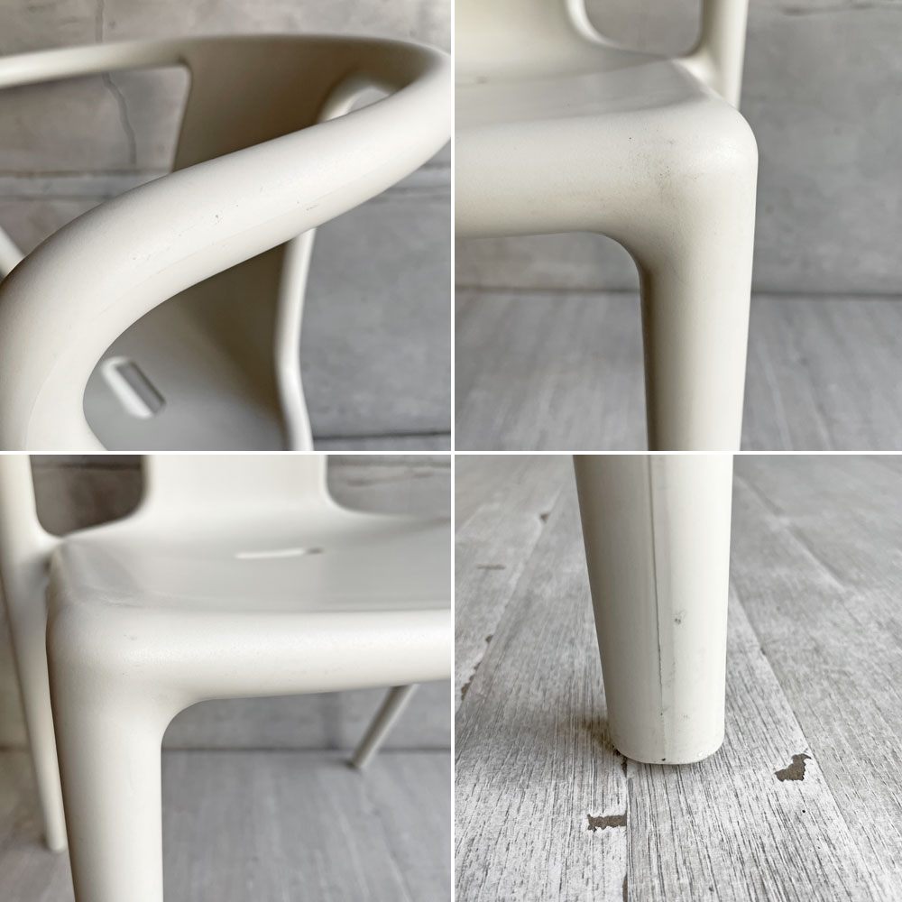 マジス MAGIS エアアームチェア AIR-ARM CHAIR ダイニングチェア ホワイト ジャスパー・モリソン Jasper Morrison スタッキング イタリア 定価¥34,100- ♪