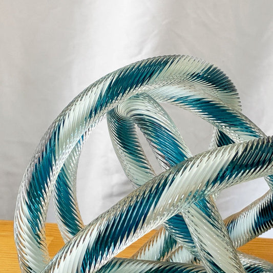 ヘイ HAY グラスノット オブジェ Glass Knot Teal and White インテリア オブジェ 北欧モダン W20cm ◇