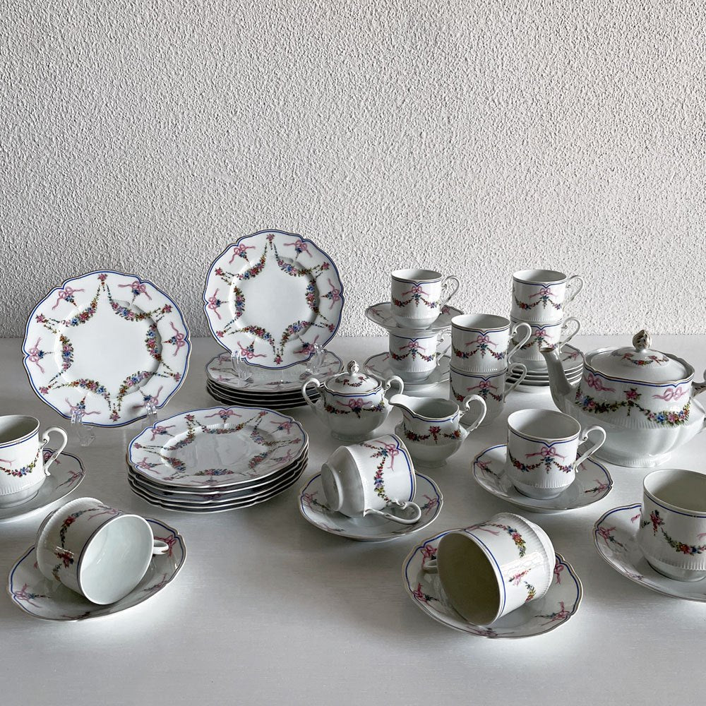 アビランド HAVILAND アルトワ Artois ティーポット&シュガーポット&クリーマー&カップ&ソーサー&プレート 全15点セット リモージュ フランスビンテージ 〓