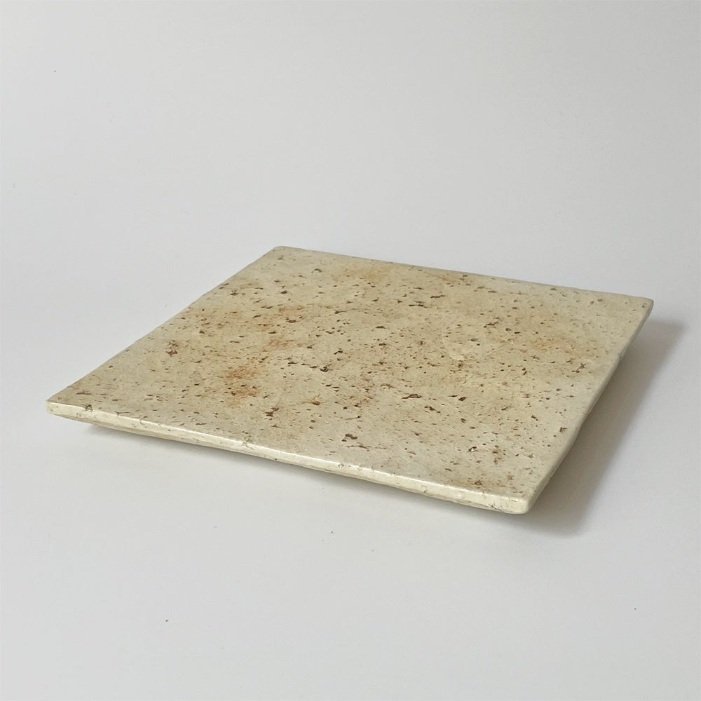 内田鋼一 加彩盤（四方皿）② 陶板 平皿