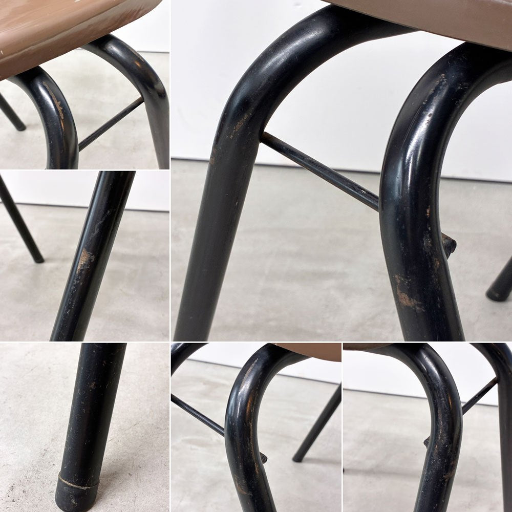 コトブキ KOTOBUKI スタッキングチェア FRP製 シェルチェア スチール脚 ブラウン 剣持勇デザイン ビンテージ ジャパニーズミッドセンチュリー C ◎