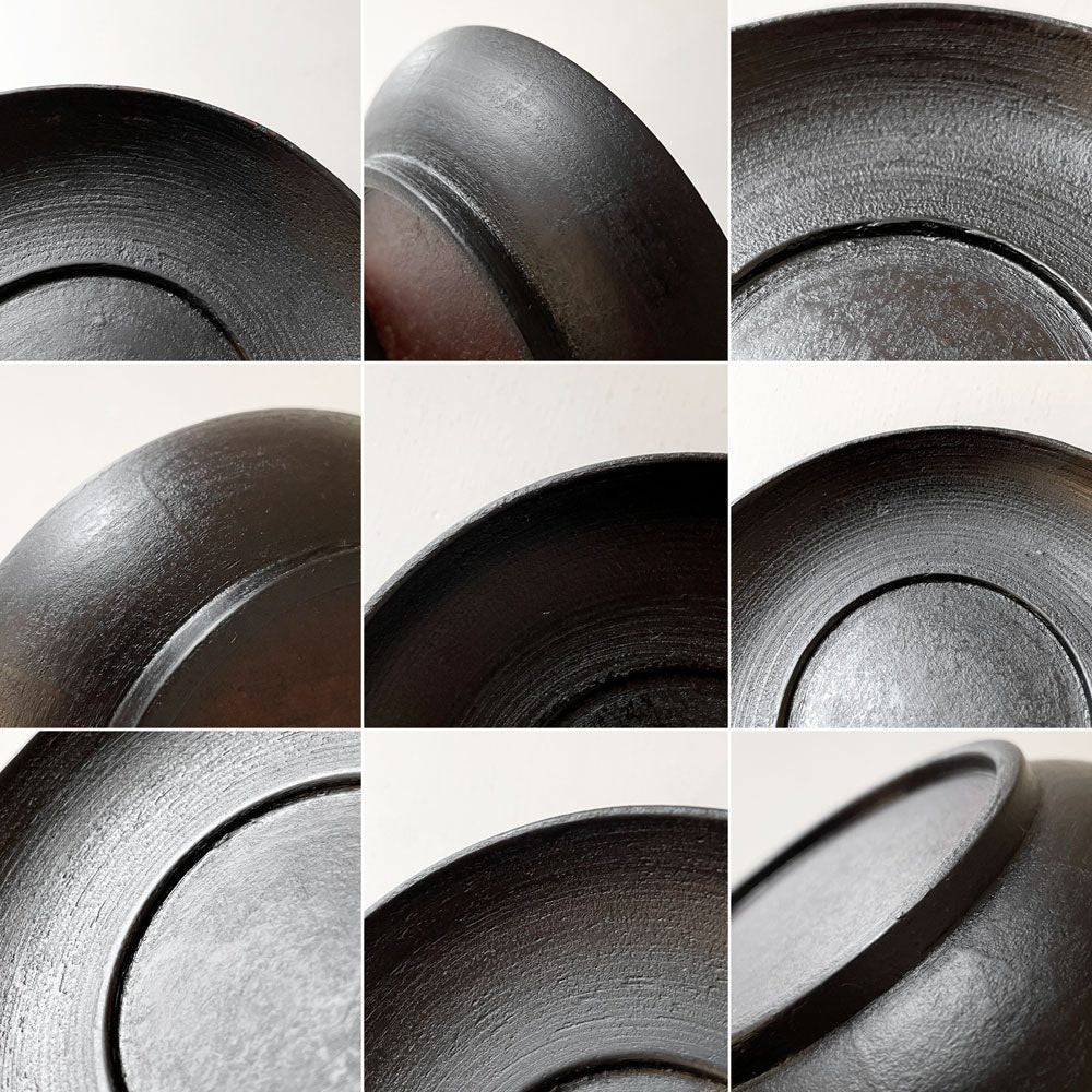 赤木明登 Akito Akagi 茶托 小 黒 4枚セット Φ9.5cm 箱付 漆器 輪島塗 現代作家 ◎
