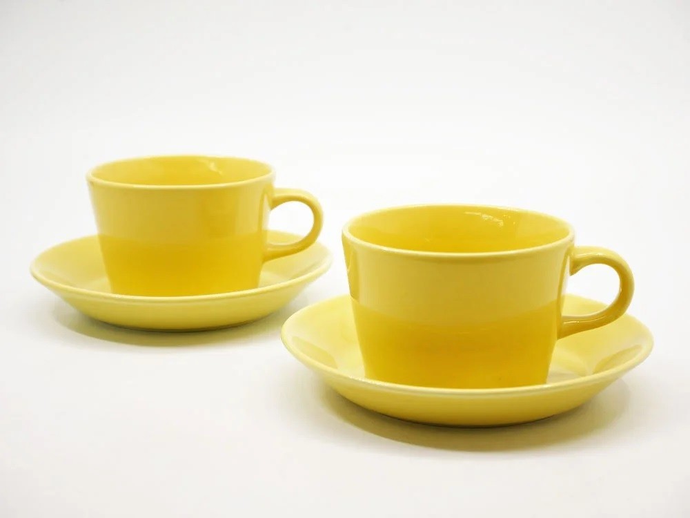 アラビア ARABIA キルタ KILTA カップ&ソーサー C&S カップ直径9cm イエロー カイ・フランク Kaj Franck フィンランド ビンテージ 北欧食器 A ●