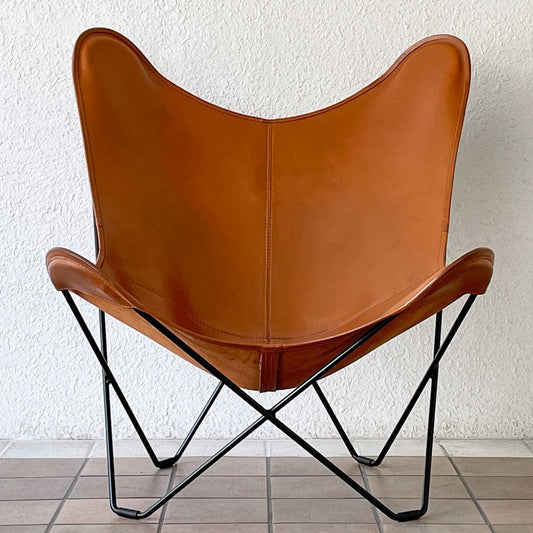 クエロ CUERO BKFチェア ビーケーエフ バタフライチェア ラウンジチェア 専用ピロー付 本革 スウェーデン 定価206,800円以上 ◇