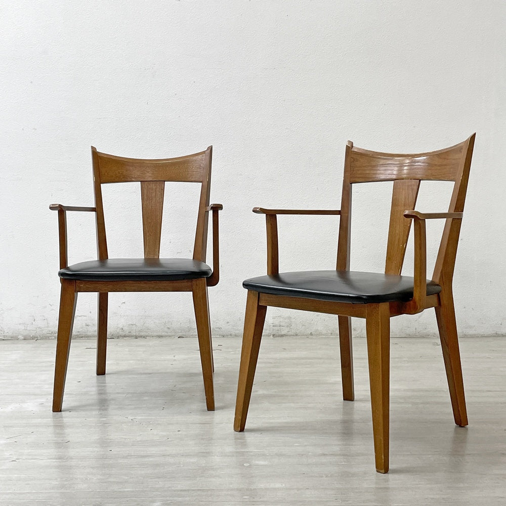 アクメファニチャー ACME Furniture カーディフ アームチェア CARDIFF ARM CHAIR ダイニングチェア アッシュ材 ビニールレザーシート ブラック A ●