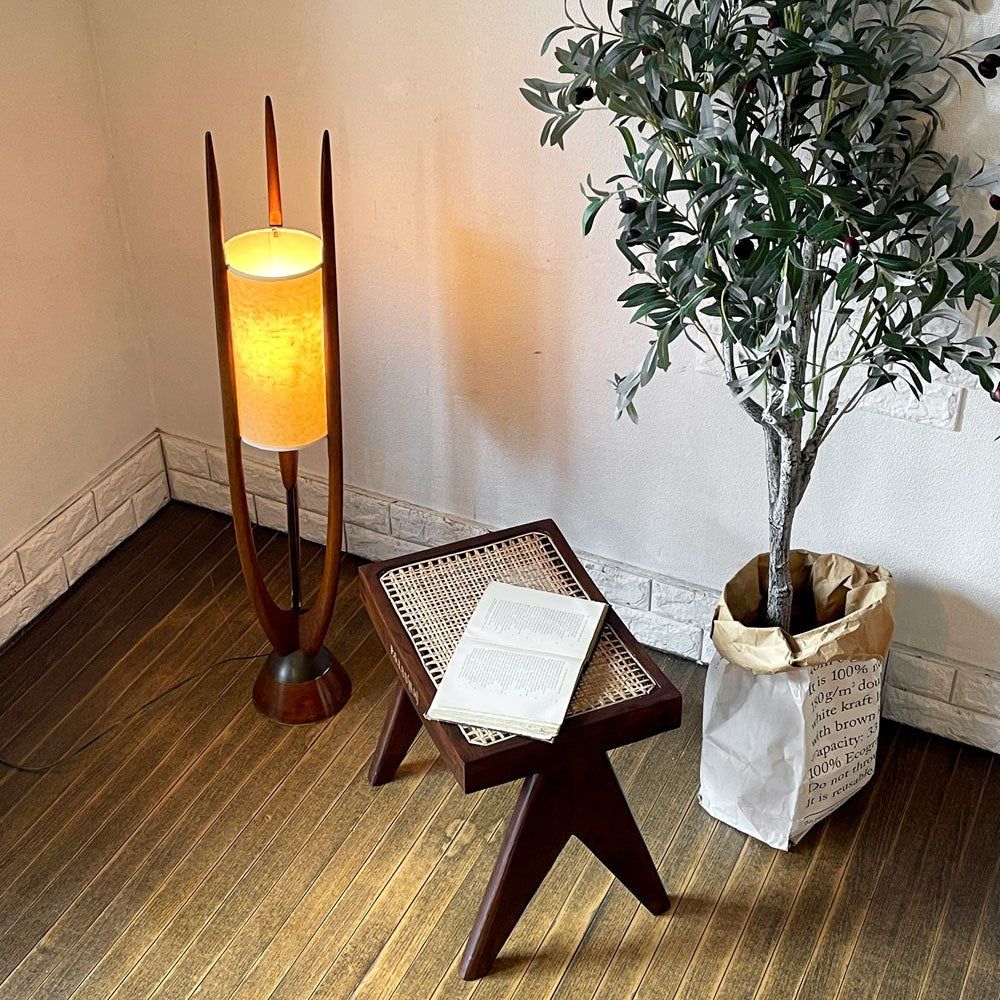 USビンテージ Vintage ファイバーシェード フロアライト H101cm レトロ ミッドセンチュリーデザイン ◎