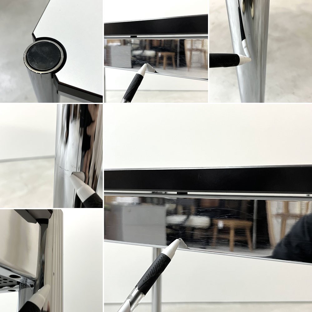 USMモジュラーファニチャー USM Haller USMハラーテーブル ワーキングデスク ダイニングテーブル パールグレーラミネート W150×D75×H74cm アジャスター 高さ調整リング付き+H2cm ●