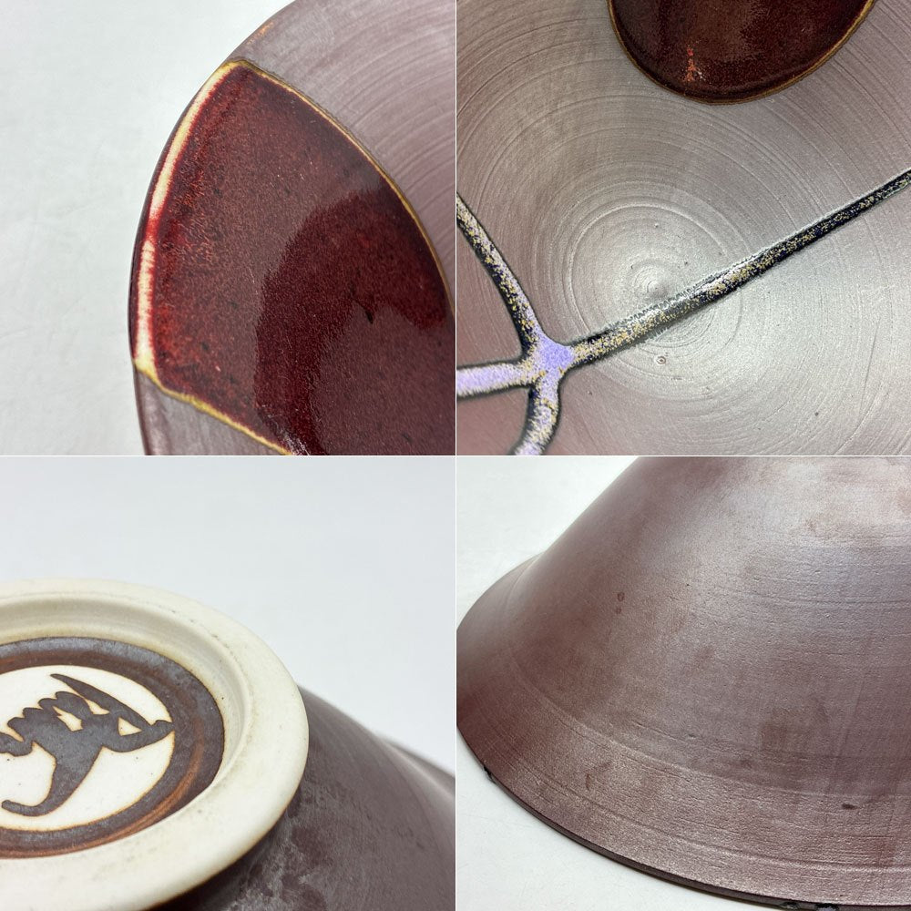 Orcas Island Pottery デコレーションボウル 陶器 アート Φ24.5cm Matthew Patton アメリカ ●