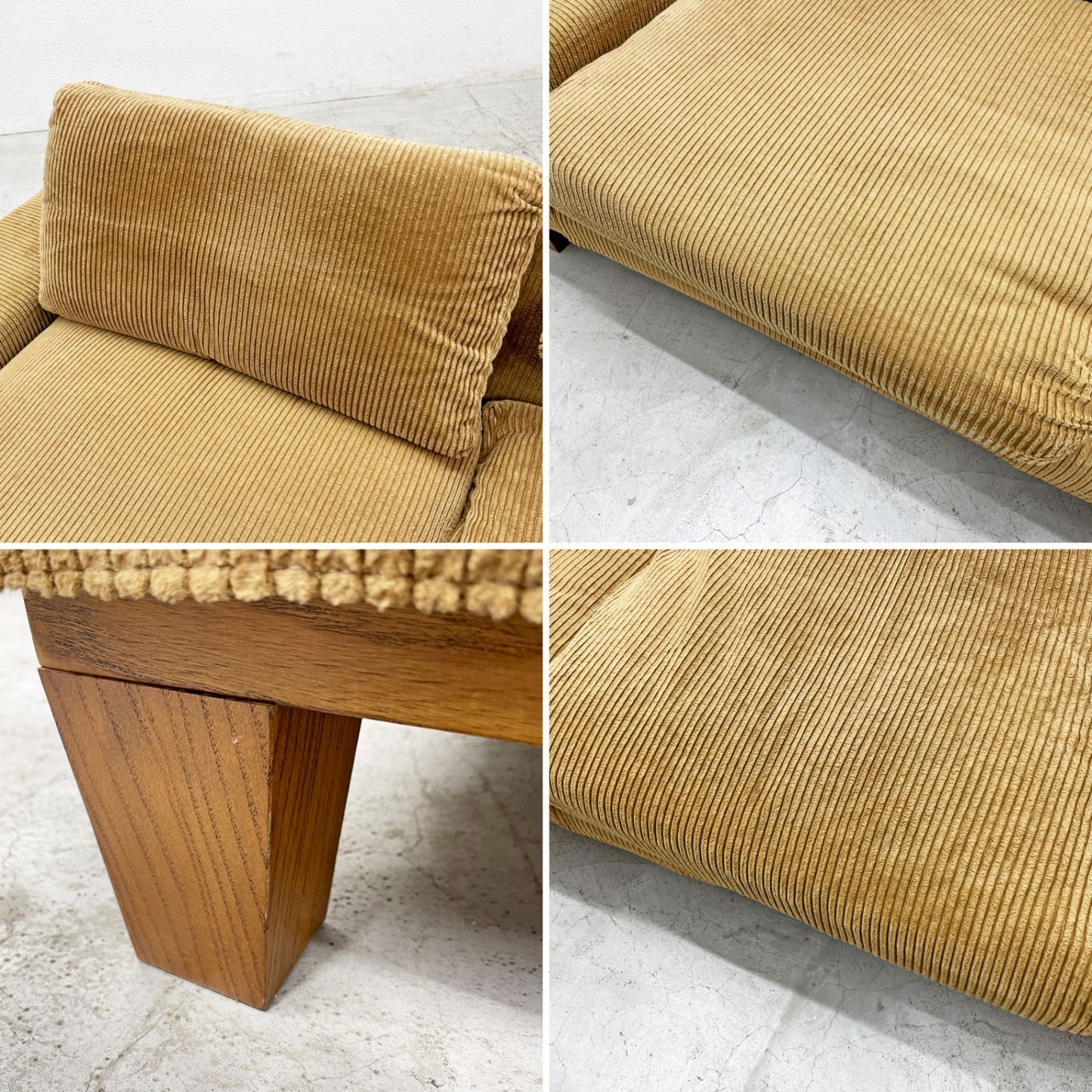 リセノ Re:CENO フォーク folk 3Pソファ 3人掛け コーデュロイ カバーリング ビンテージテイスト 定価 243,000円 〓
