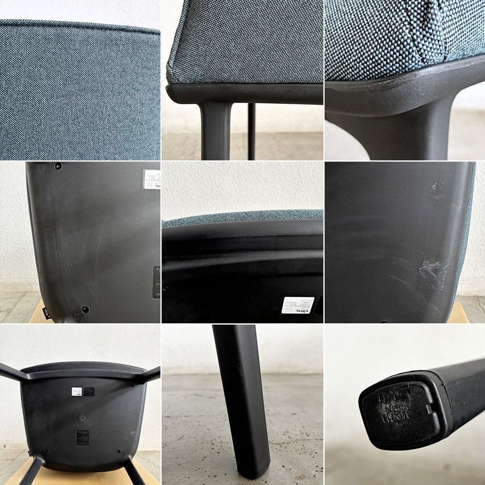 ヴィトラ Vitra ソフトシェルチェア Softshell Chair アームチェア ファブリック ブルー系 4レッグベース ロナン&エルワン・ブルレック 未使用品 定価¥111,100- 〓