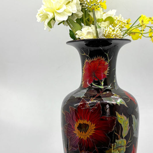 ジョルナイ ハンガリー Zsolnay Hungary セラミック ベース 花瓶 フラワーベース 花柄 Gizella Kocsis ハンガリー ●