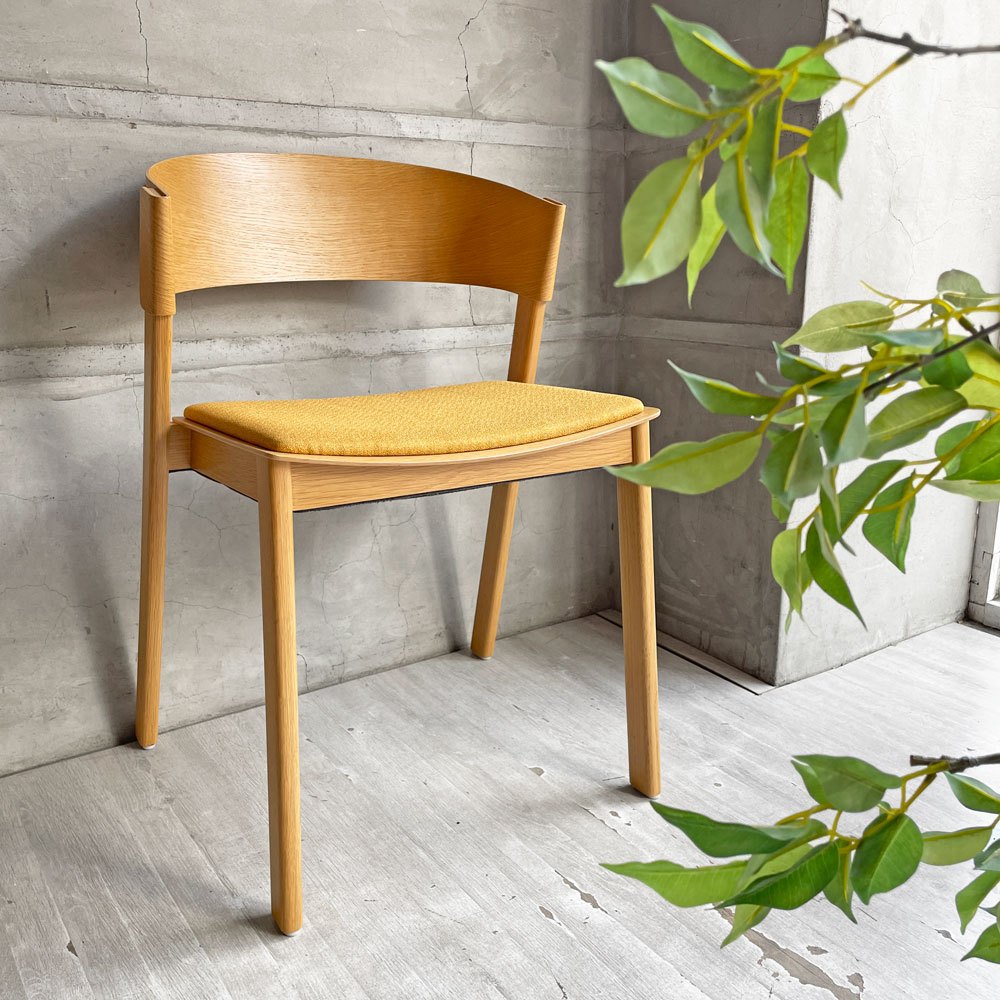 ムート muuto カバーサイドチェア Cover Side Chair ダイニングチェア スタッキング オーク材 イエロー 布座 クヴァドラ生地 トーマス・ベンゼン B ♪