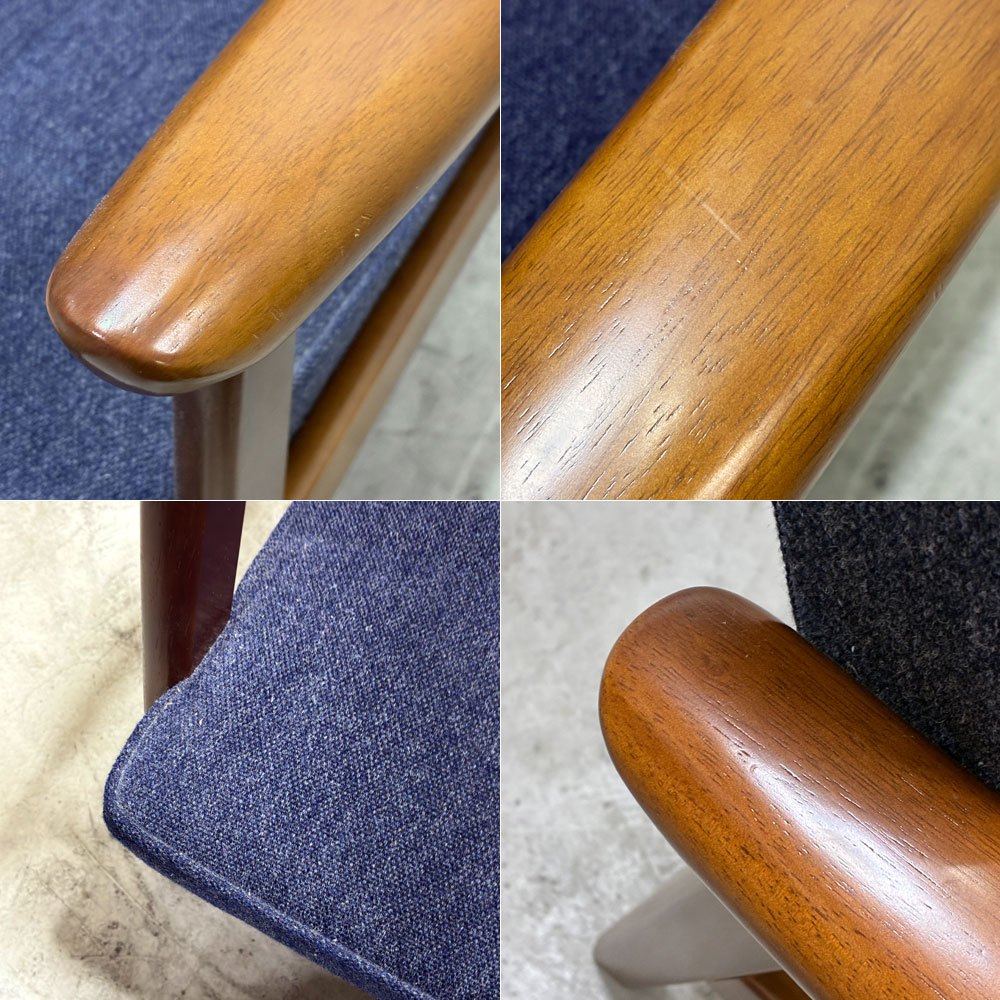 カリモク60 karimoku60 Kチェア 2シーター ソファ 2人掛け タープブルー ミッドセンチュリーデザイン 国産家具 ●