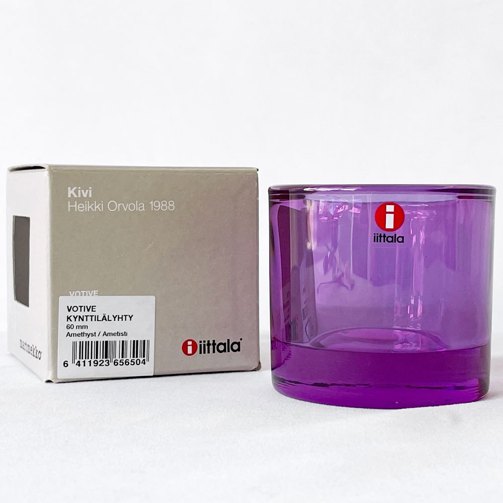 イッタラ iittala マリメッコ marimekko キビ kivi キャンドルホルダー アメジスト 60mm フィンランド 北欧雑貨 B ◇